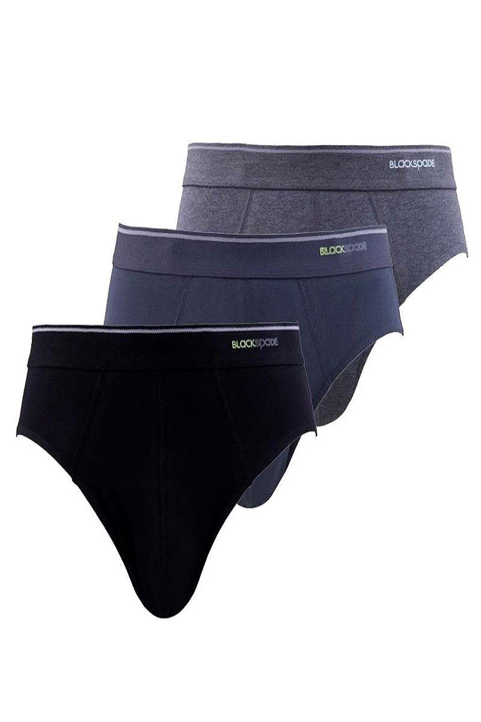 Blackspade 3lü Paket Tender Cotton 9672SBA Slip - Siyah Beyaz Antrasit