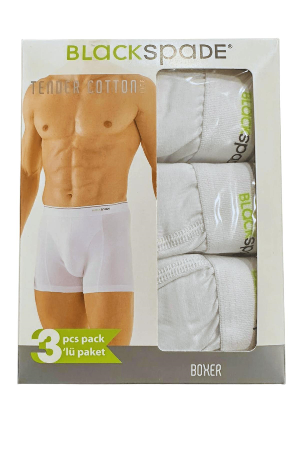 Blackspade 3lü Paket Tender Cotton Erkek Boxer 9673B - Beyaz