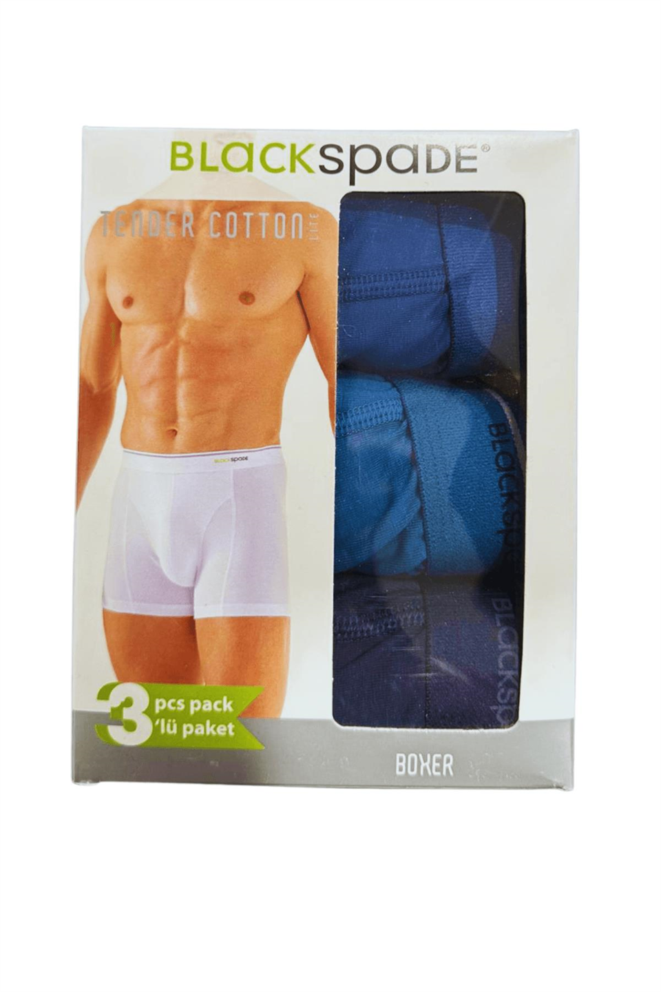 Blackspade 3lü Paket Tender Cotton Erkek Boxer 9673LMD - Lacivert Mavi Denim