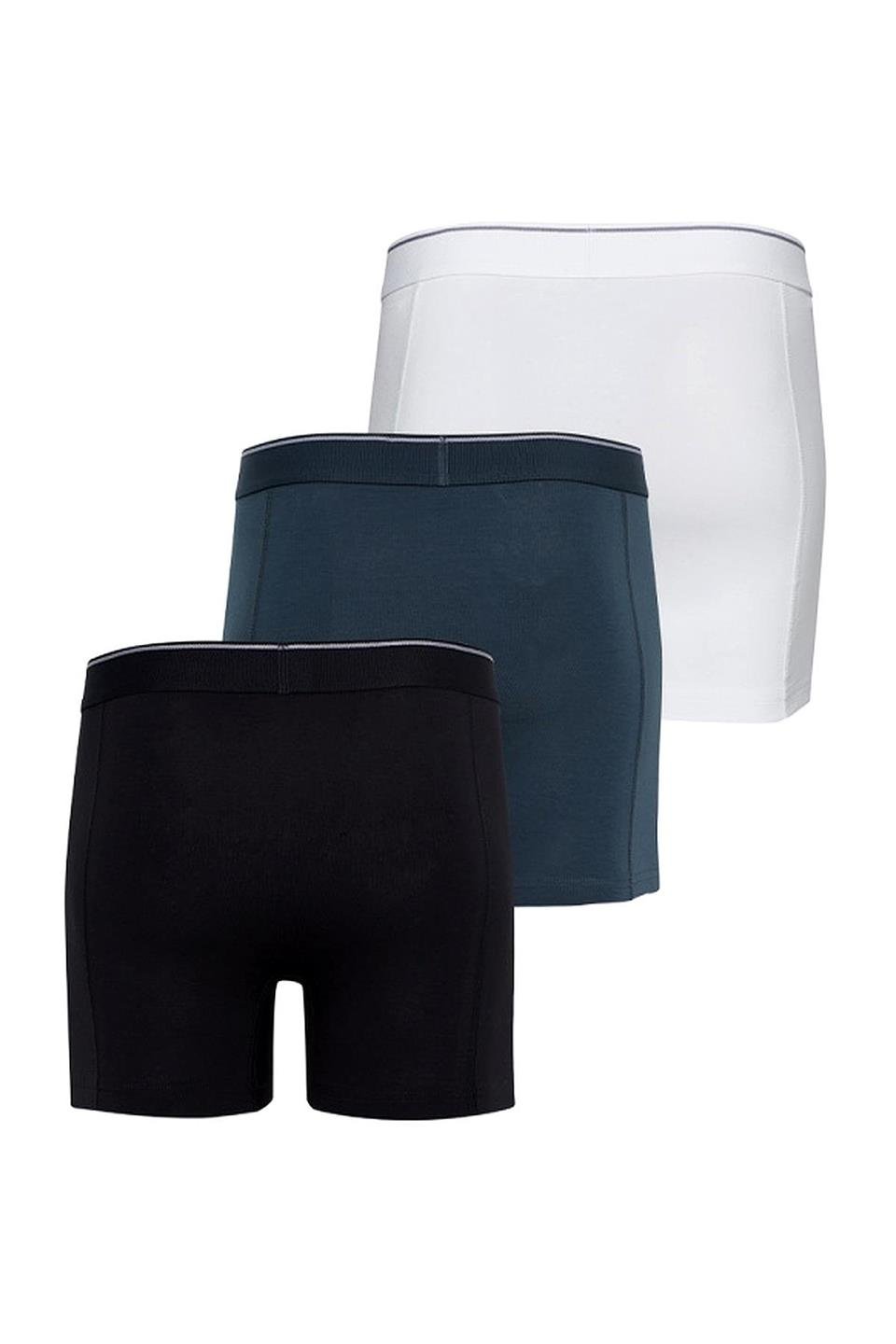 Blackspade 3lü Paket Tender Cotton Erkek Boxer 9673B - Beyaz Siyah Antrasit