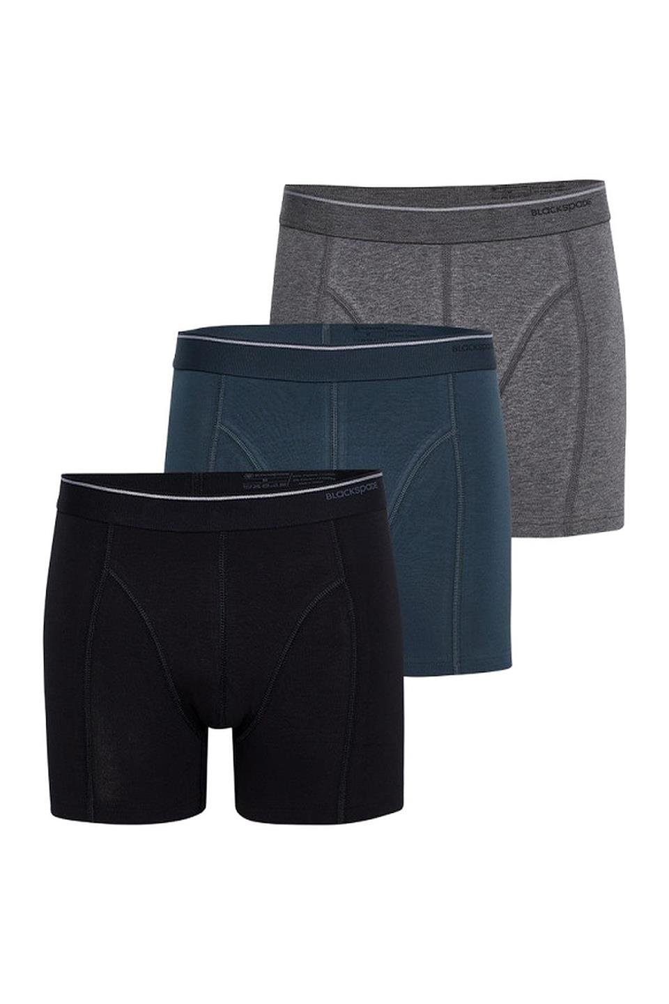 Blackspade 3lü Paket Tender Cotton Erkek Boxer 9673SAM - Siyah Melanj Antrasit