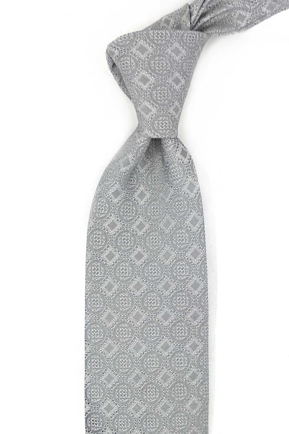 Bonorva Style Gri İtalyan İpek Kravat İK2031