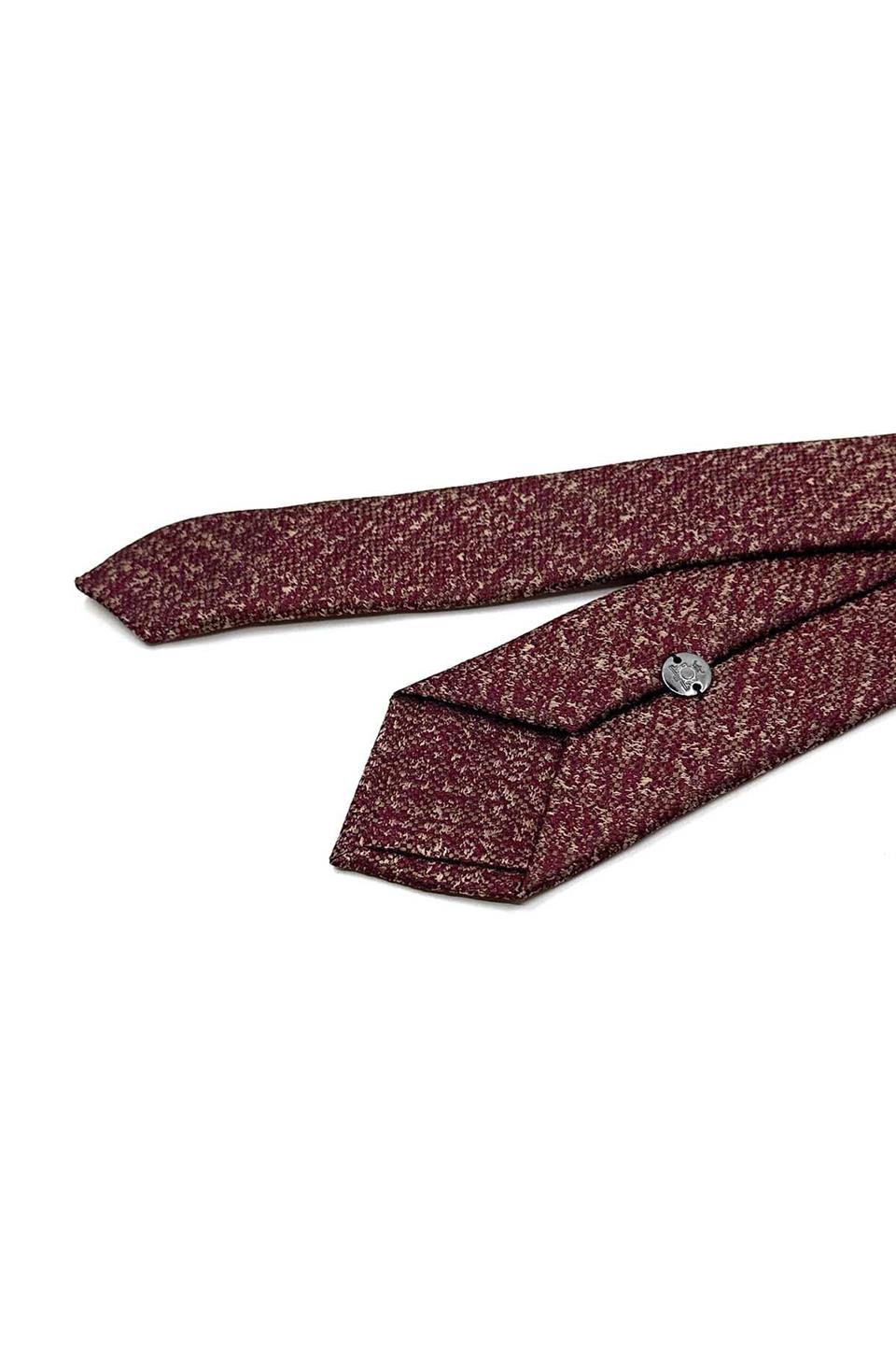 Bordo - Bej Kum Desen Slim Kravat SK8023