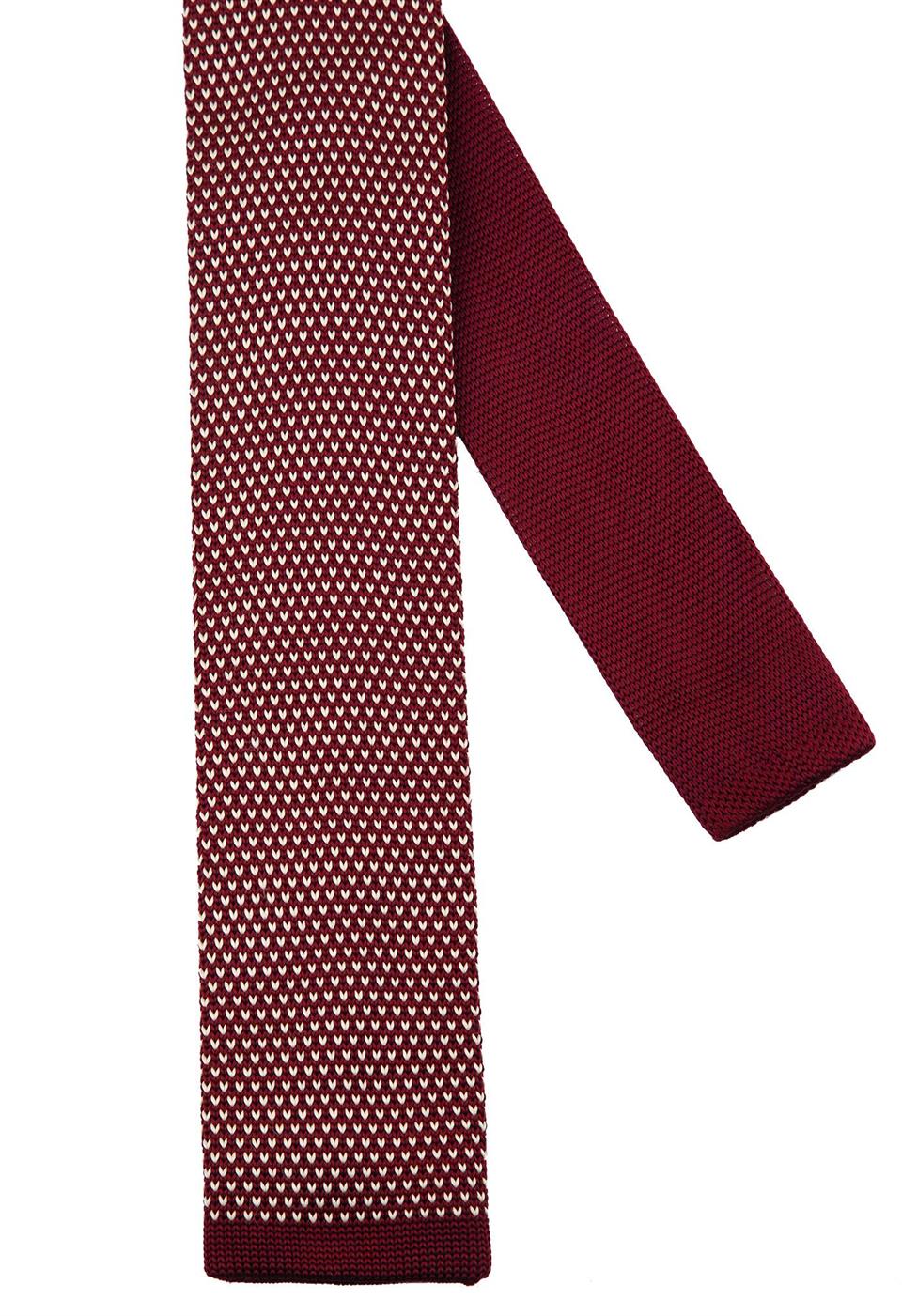 Bordo-Beyaz Noktalı Örgü Kravat 8182