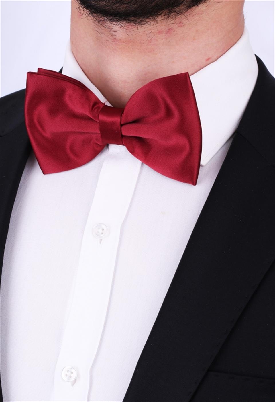 Bordo Büyük Saten Papyon SP23