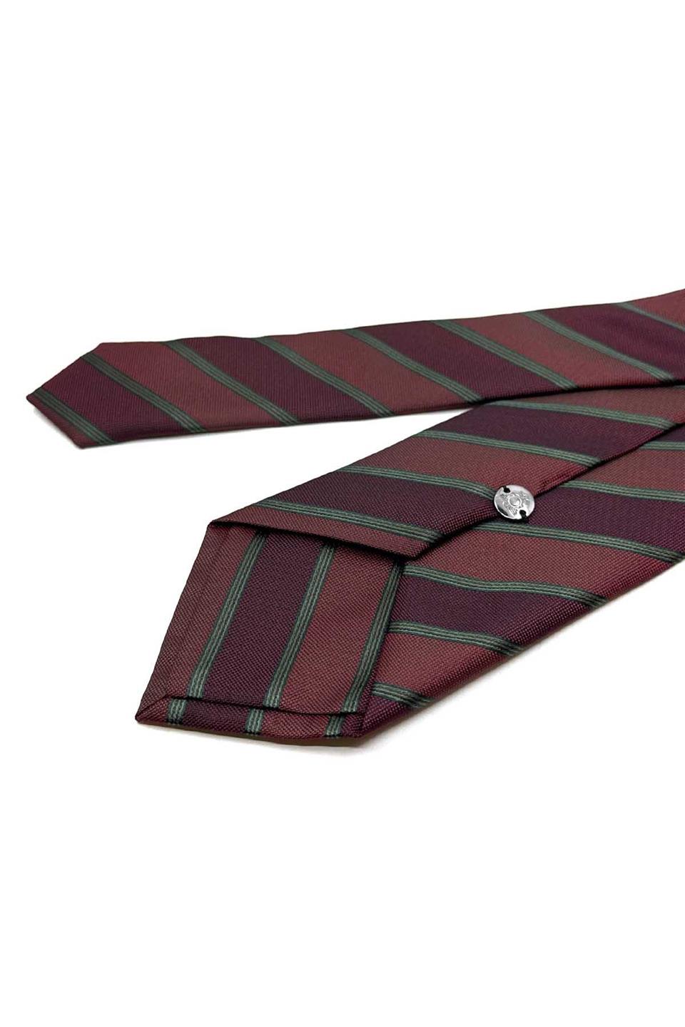 Bordo Çizgi Desen Mendilli Klasik Kravat KK12882