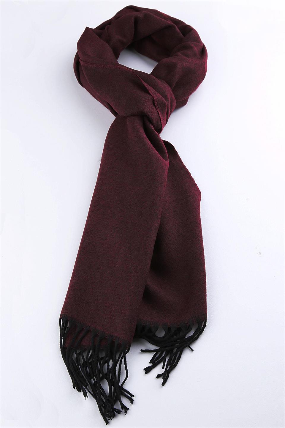 Bordo Düz Erkek Kaşkol K215