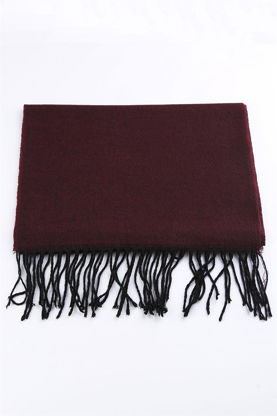 Bordo Düz Erkek Kaşkol K215