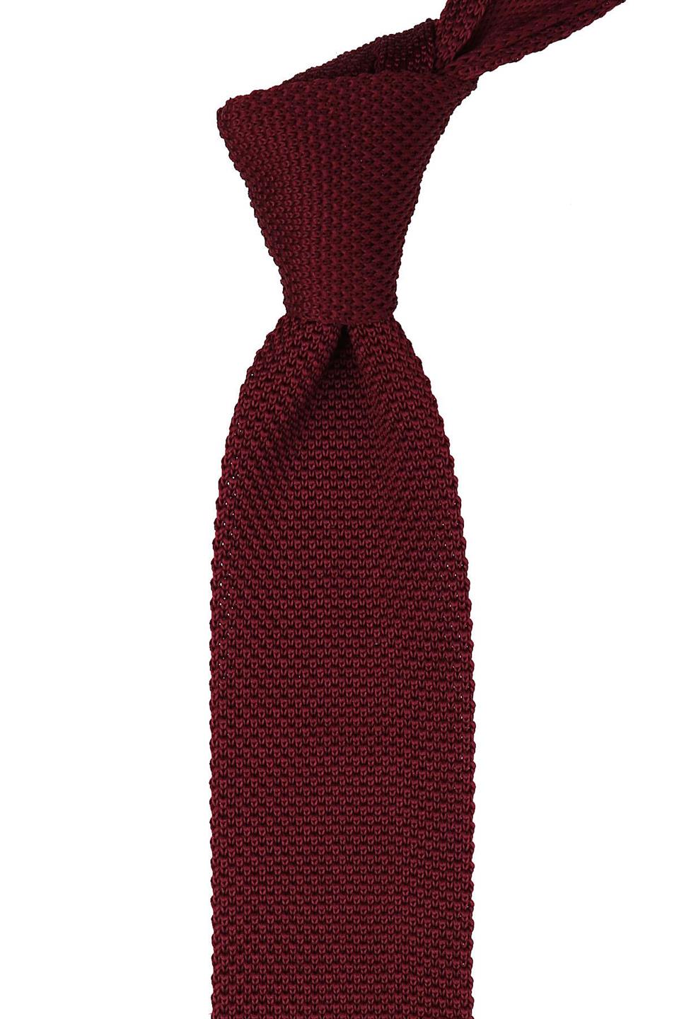 Bordo Düz Siyah Detaylı Örgü Kravat 8246