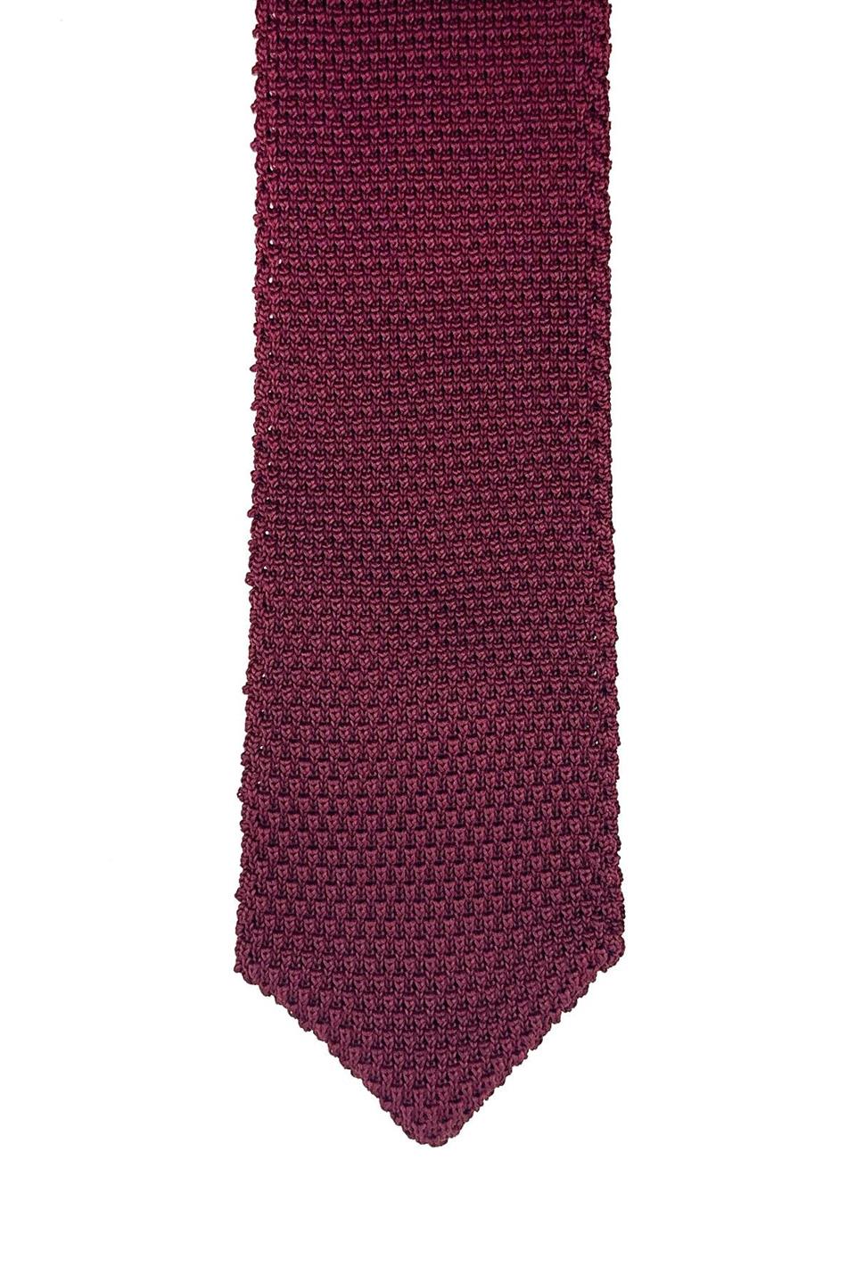 Bordo Düz Üçgen Örgü Kravat ÖR8320