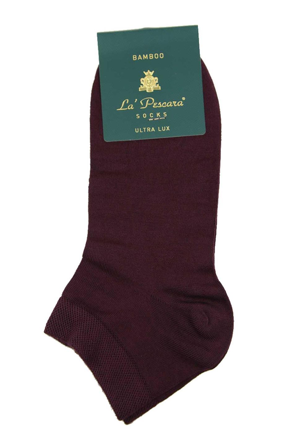 Bordo Düz Ultra Lüks Bambu Tekli Yarım Erkek Çorap CRP348