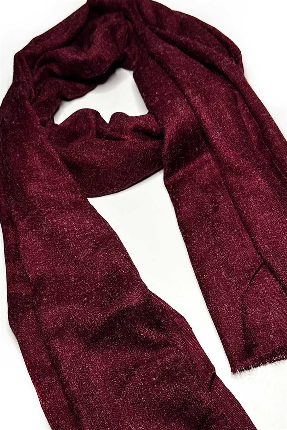 Bordo Düz Unisex Şal Kaşkol K633
