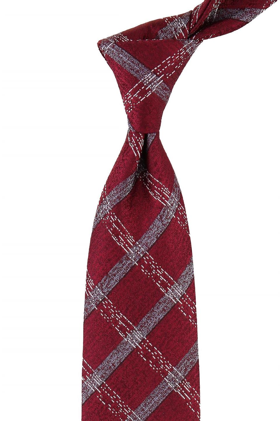 Bordo Ekose Desen Mendilli Klasik Kravat KK10763