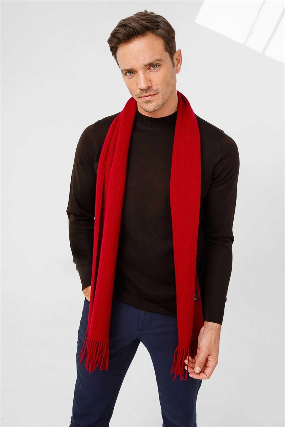 Bordo Erkek Düz Kaşkol DSNT08