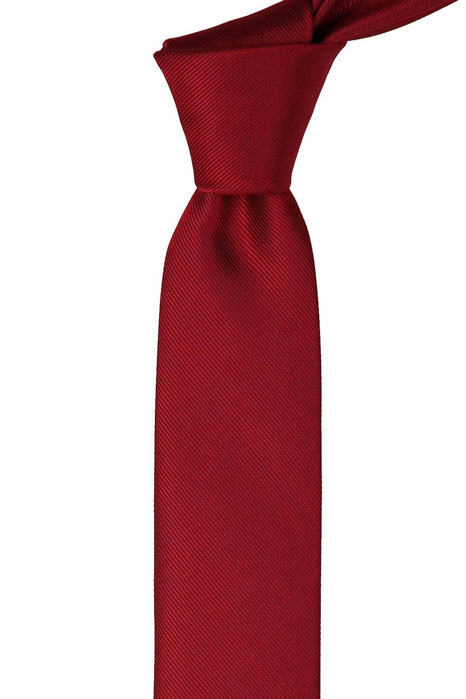 Bordo Kendinden Desen Slim Kravat SK4510