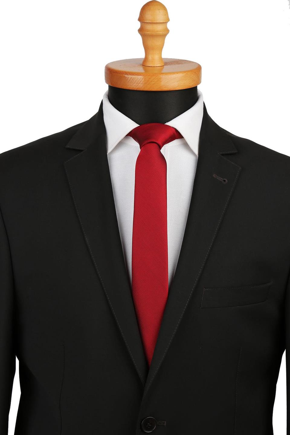 Bordo Kendinden Desen Slim Kravat SK4510