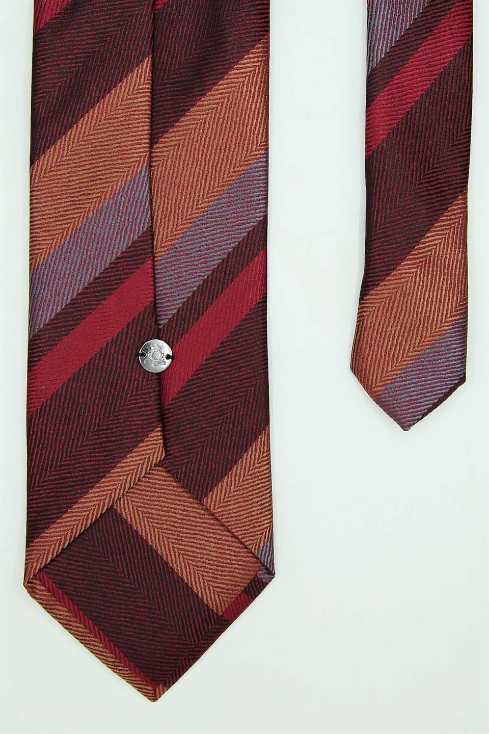 Bordo - Kırmızı Çizgi Kravat