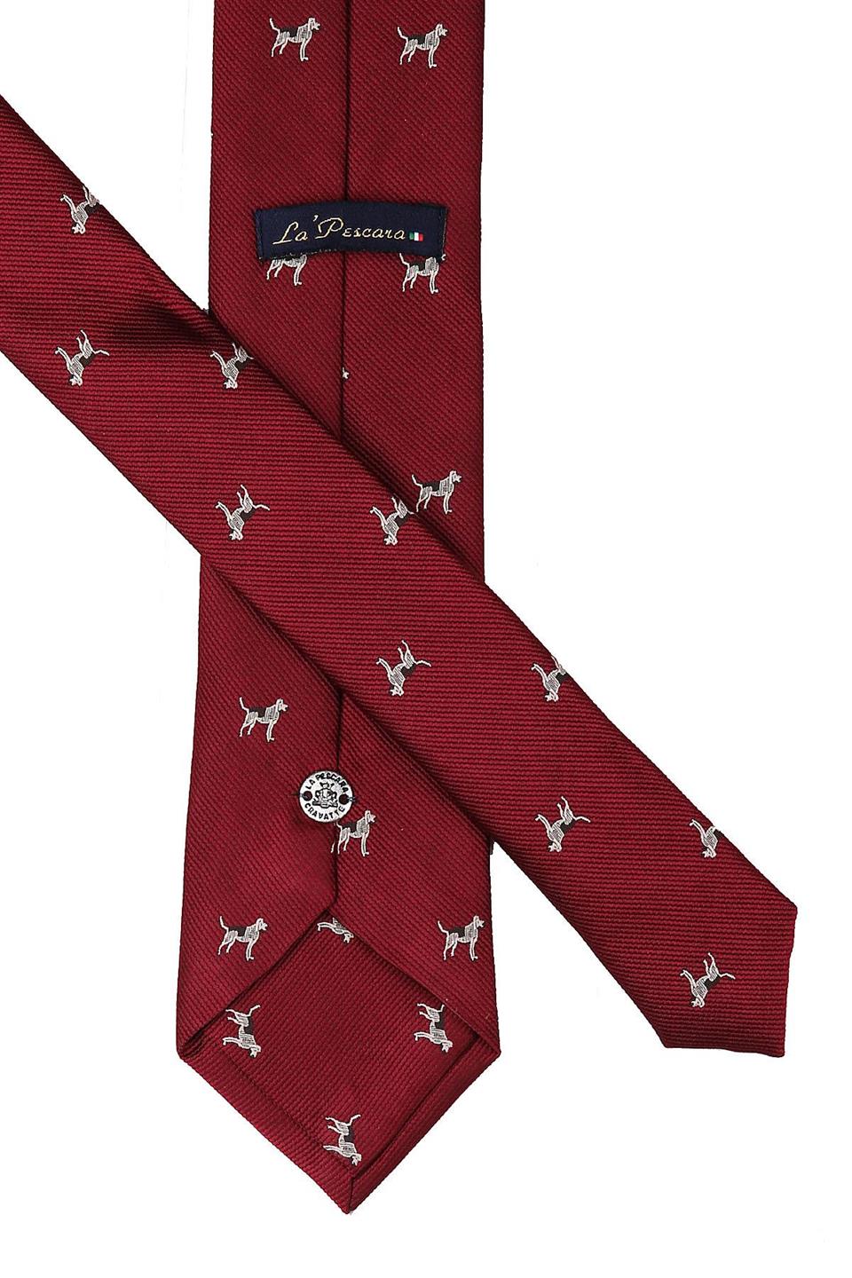 Bordo Köpek Desen Slim Kravat SK7075