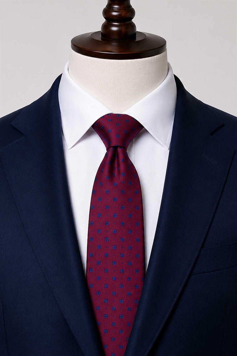 Bordo Küçük Desen İtalyan İpek Kravat İK2566