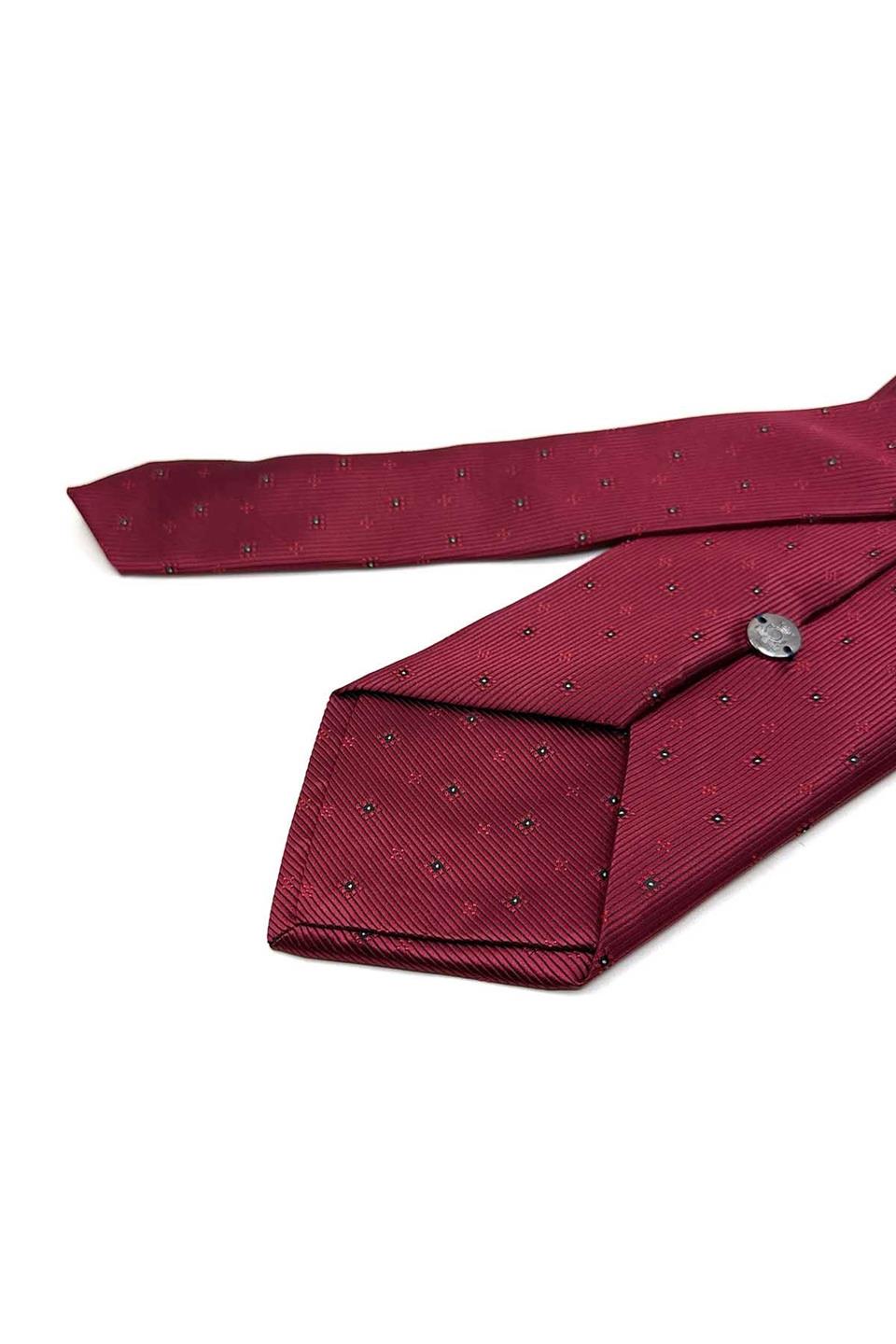 Bordo Küçük Desen Mendilli Klasik Kravat KK13492