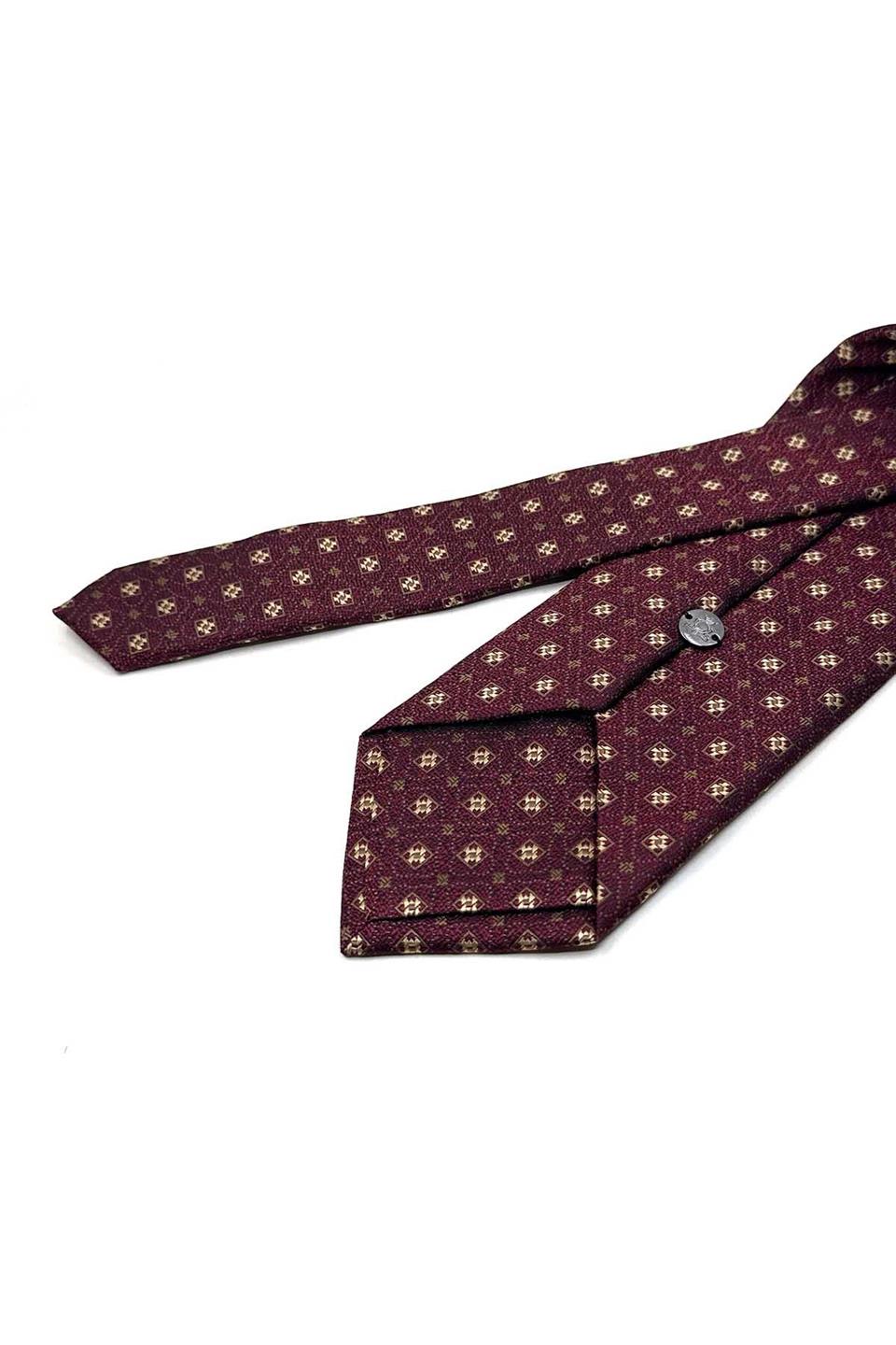 Bordo Küçük Desen Mendilli Klasik Kravat KK13627