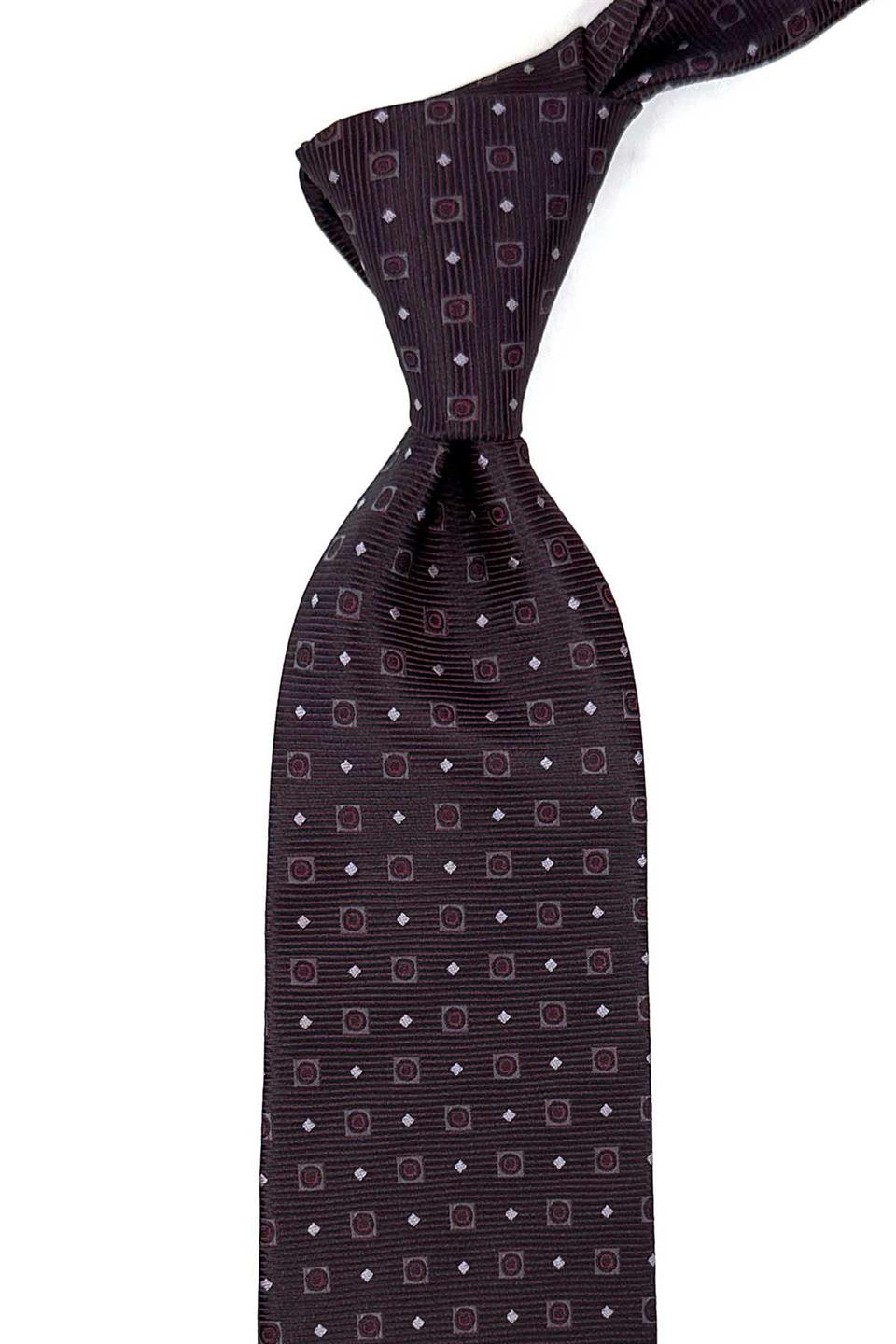 Bordo Küçük Desen Mendilli Klasik Kravat KK12514