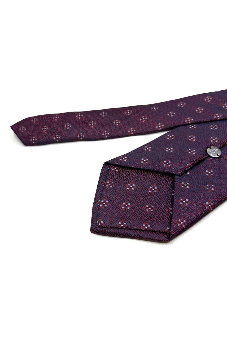 Bordo Küçük Desen Mendilli Klasik Kravat KK13678