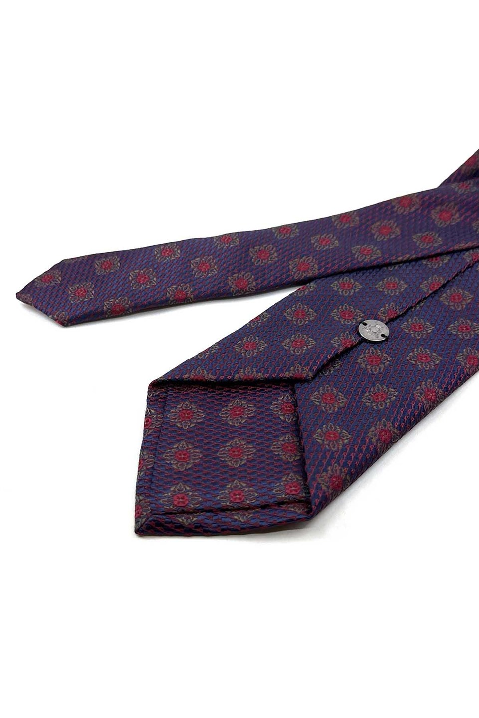 Bordo Lacivert Motif Desen Mendilli Klasik Kravat KK14080