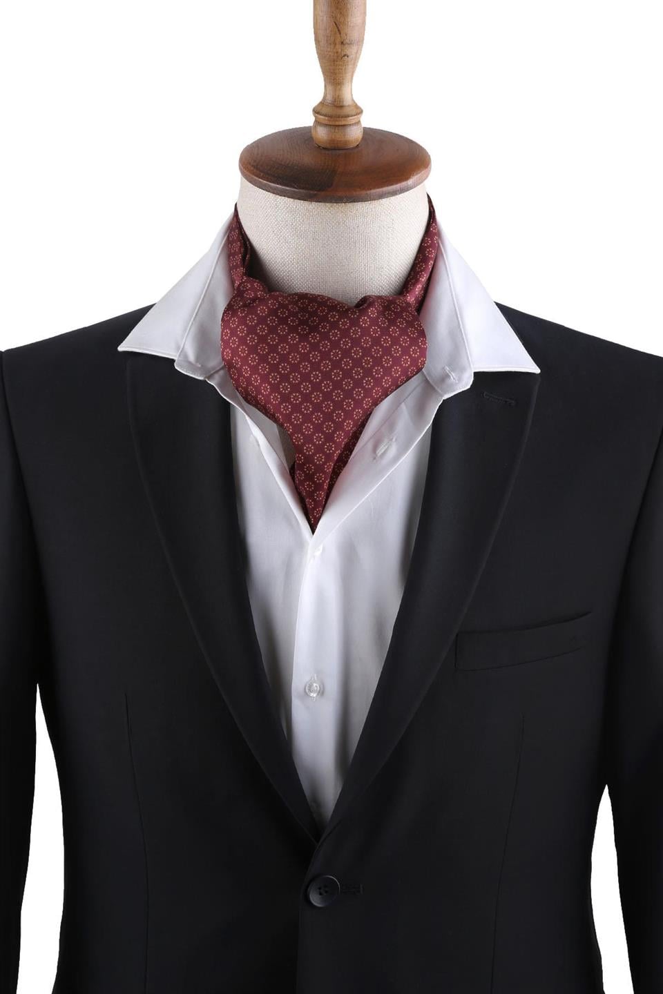 Bordo Motif Desen Erkek Fular K449