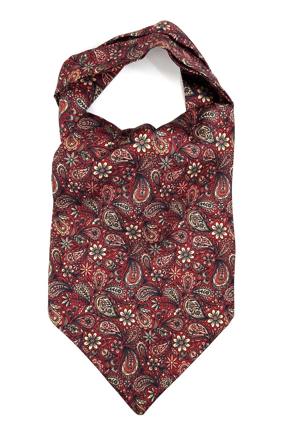 Bordo Motif Desen Erkek Fular K598