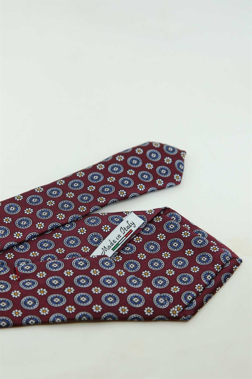 Bordo Motif Desen İtalyan İpek Kravat İK2558