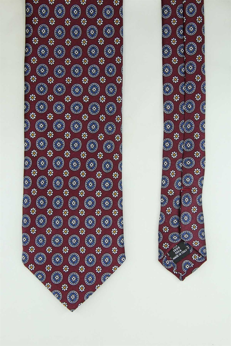 Bordo Motif Desen İtalyan İpek Kravat İK2558