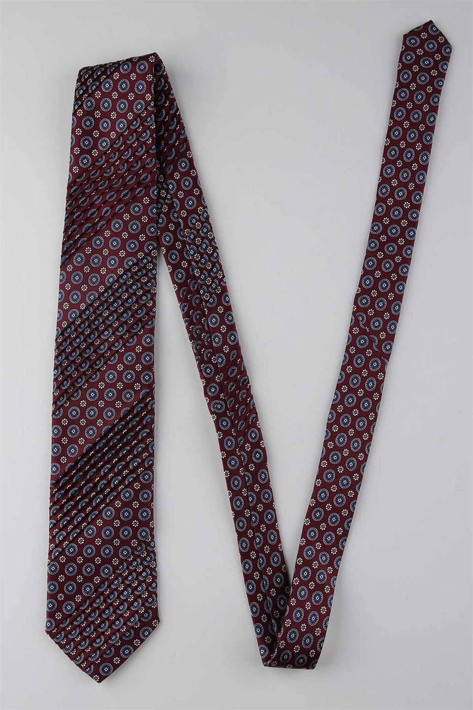 Bordo Motif Desen İtalyan İpek Piliseli Kravat EST238