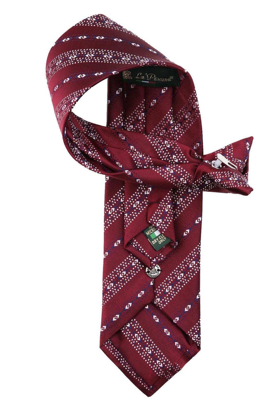 Bordo Motif Desen Klipsli Kravat KLP372