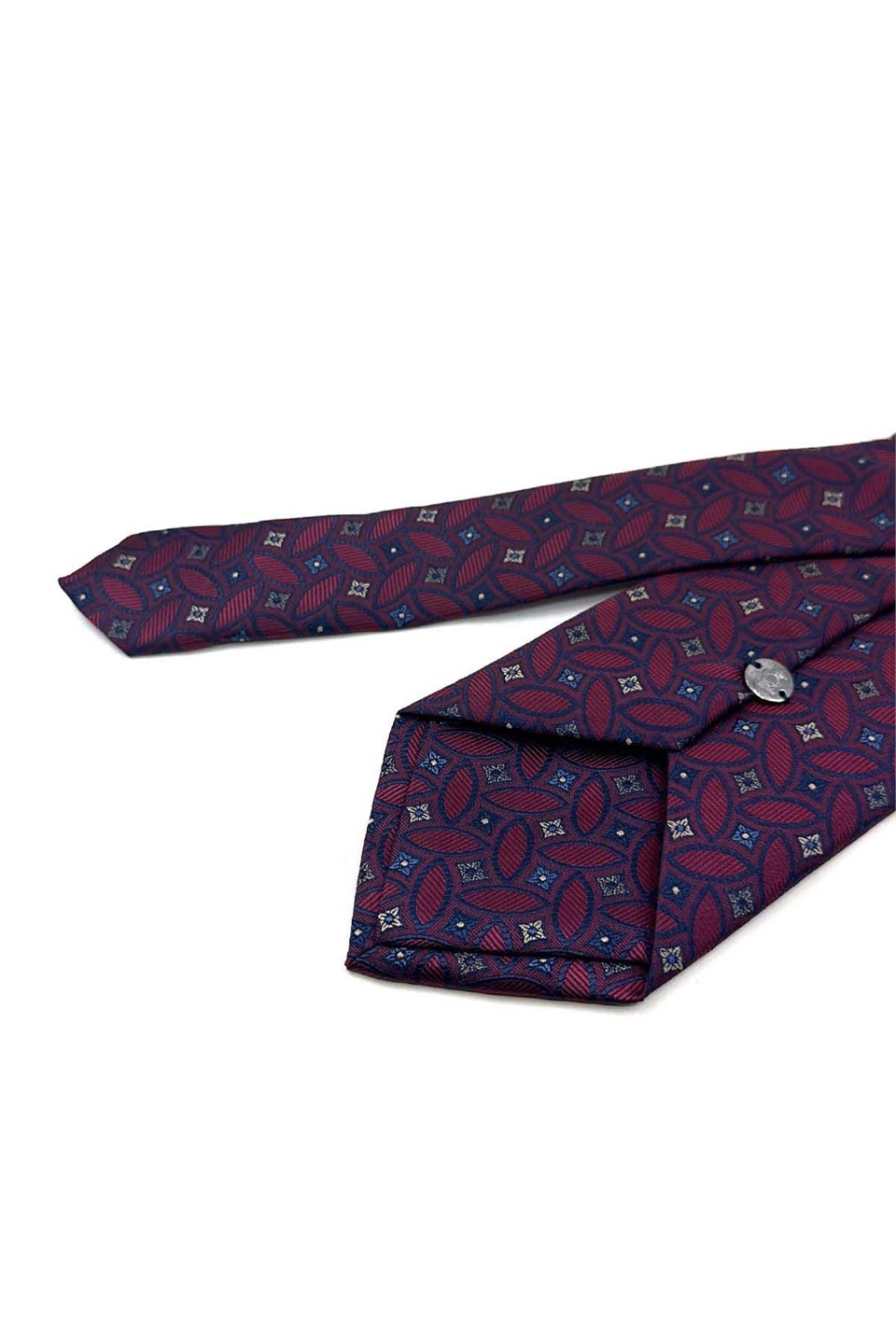 Bordo Motif Desen Mendilli Klasik Kravat KK13983