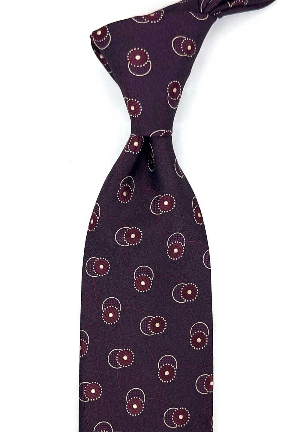 Bordo Motif Desen Mendilli Klasik Kravat KK13976