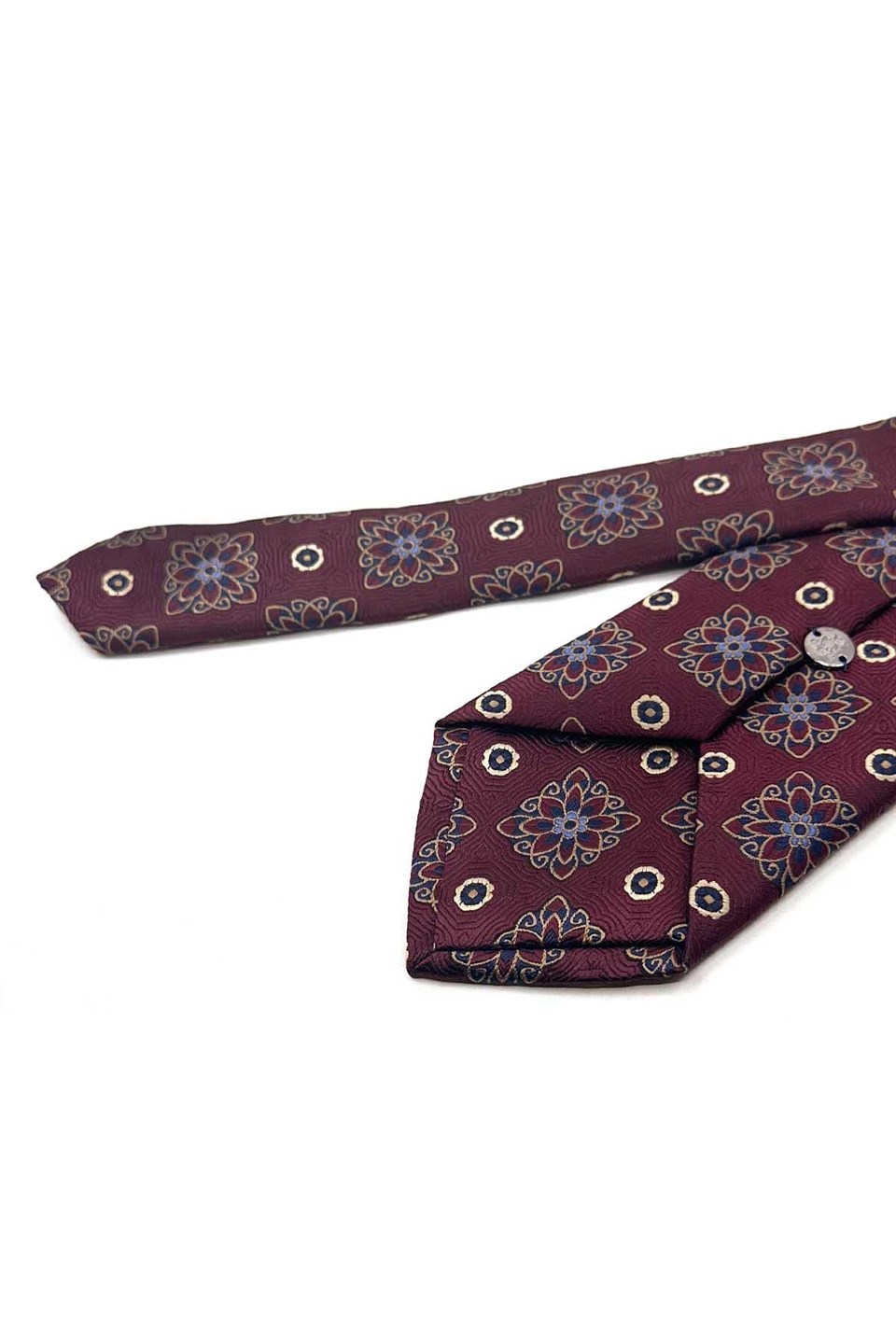 Bordo Motif Desen Mendilli Klasik Kravat KK13739