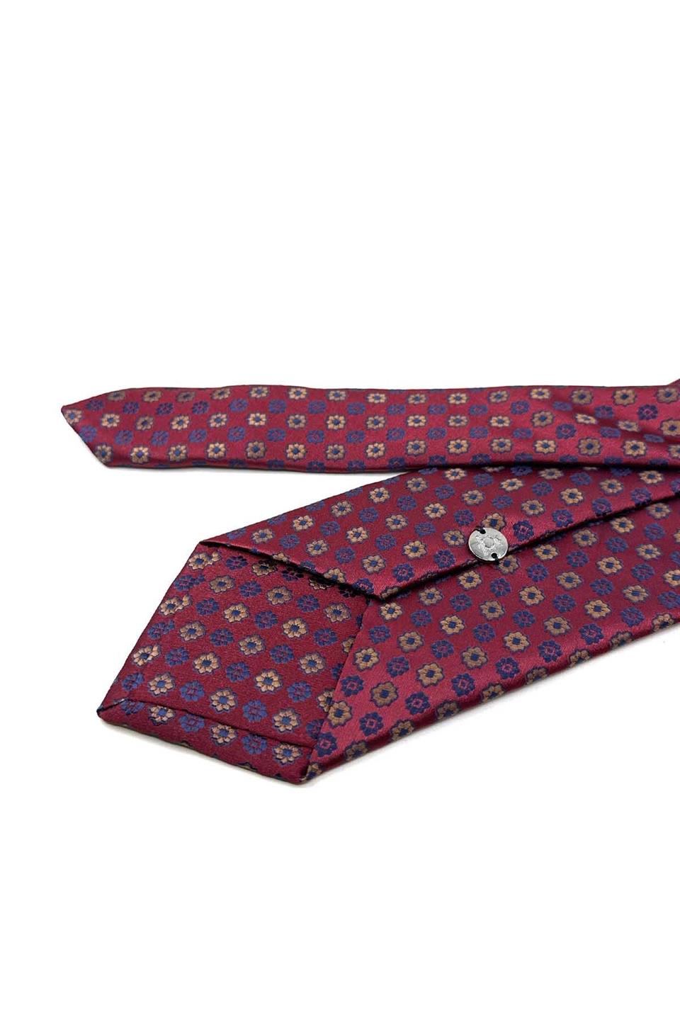 Bordo Motif Desen Mendilli Klasik Kravat KK13184