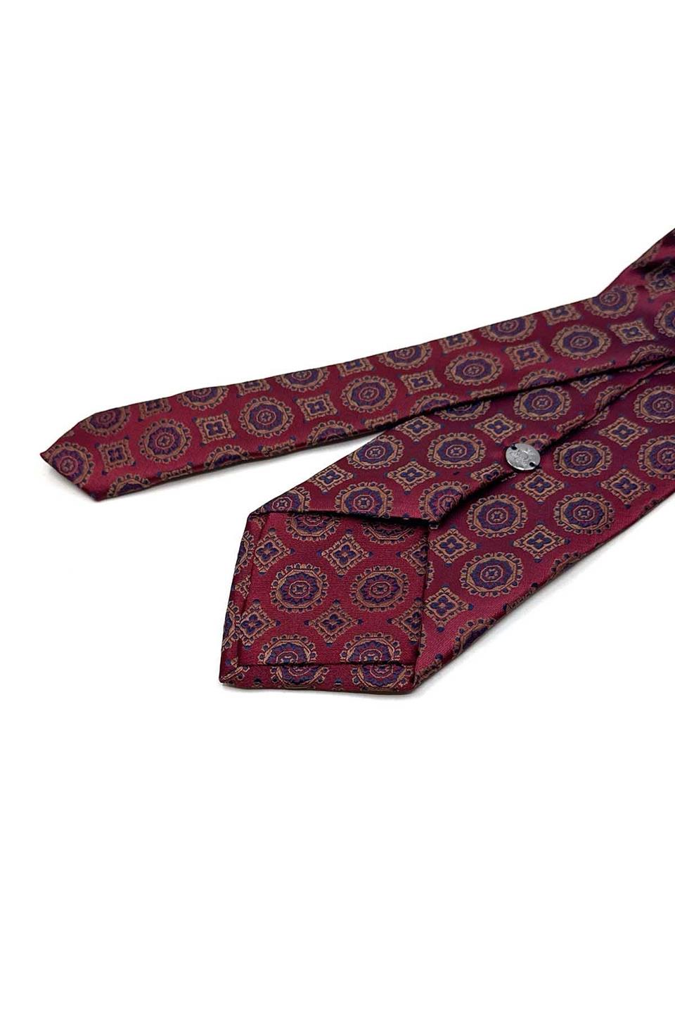 Bordo Motif Desen Mendilli Klasik Kravat K13580