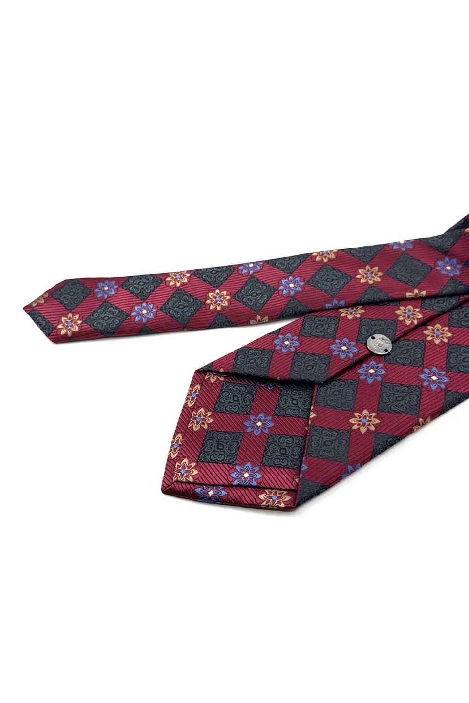 Bordo Motif Desen Mendilli Klasik Kravat KK13943