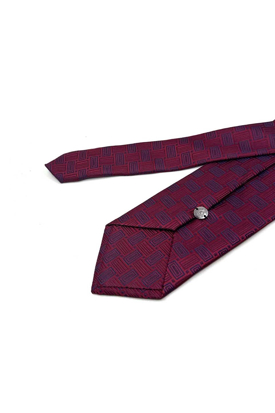Bordo Motif Desen Mendilli Klasik Kravat K13642