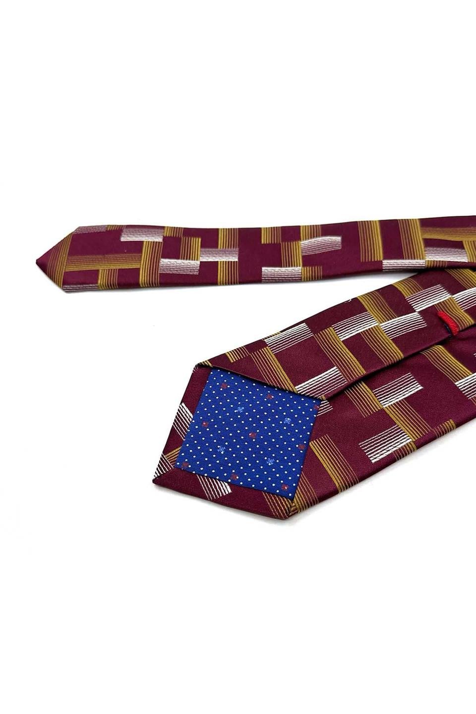 Bordo Motif İpek Kravat İK2388