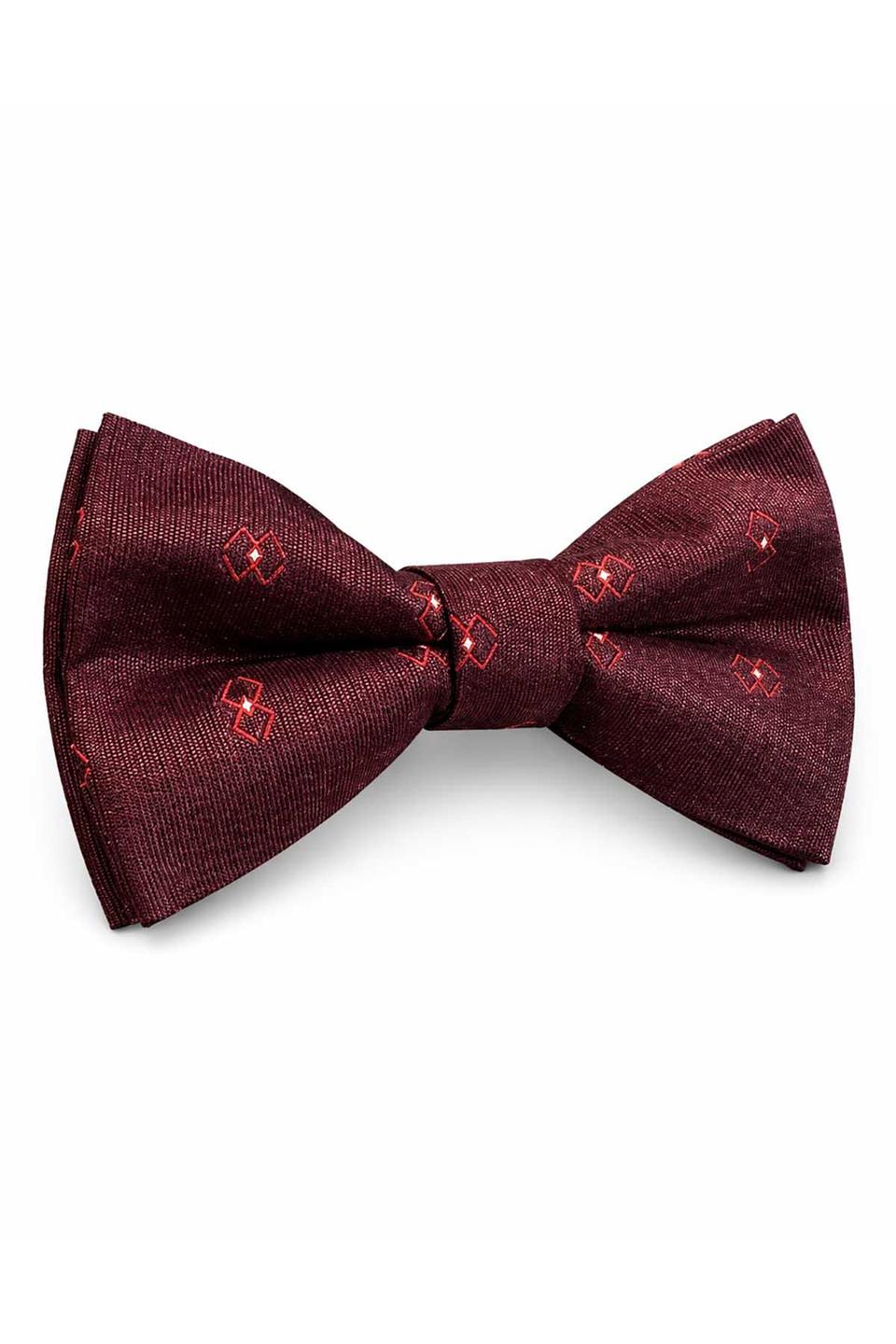 Bordo Motif İpek Papyon SB184