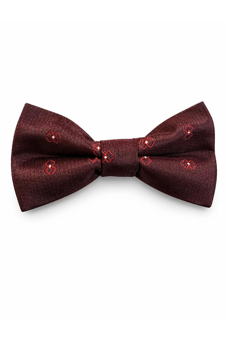 Bordo Motif İpek Papyon SB184