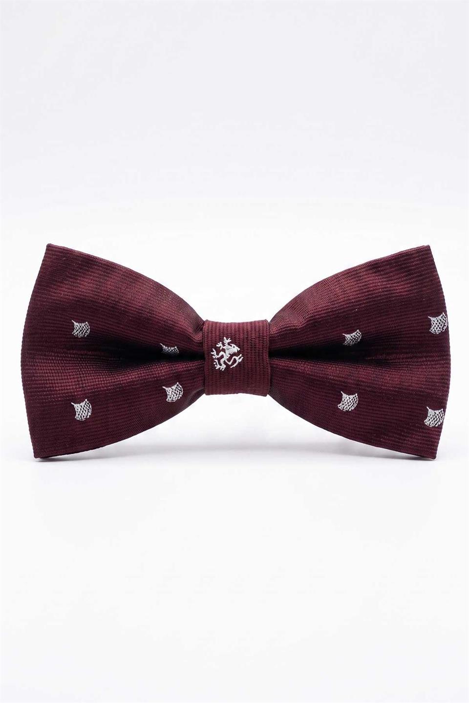 Bordo Motif İpek Papyon SB214