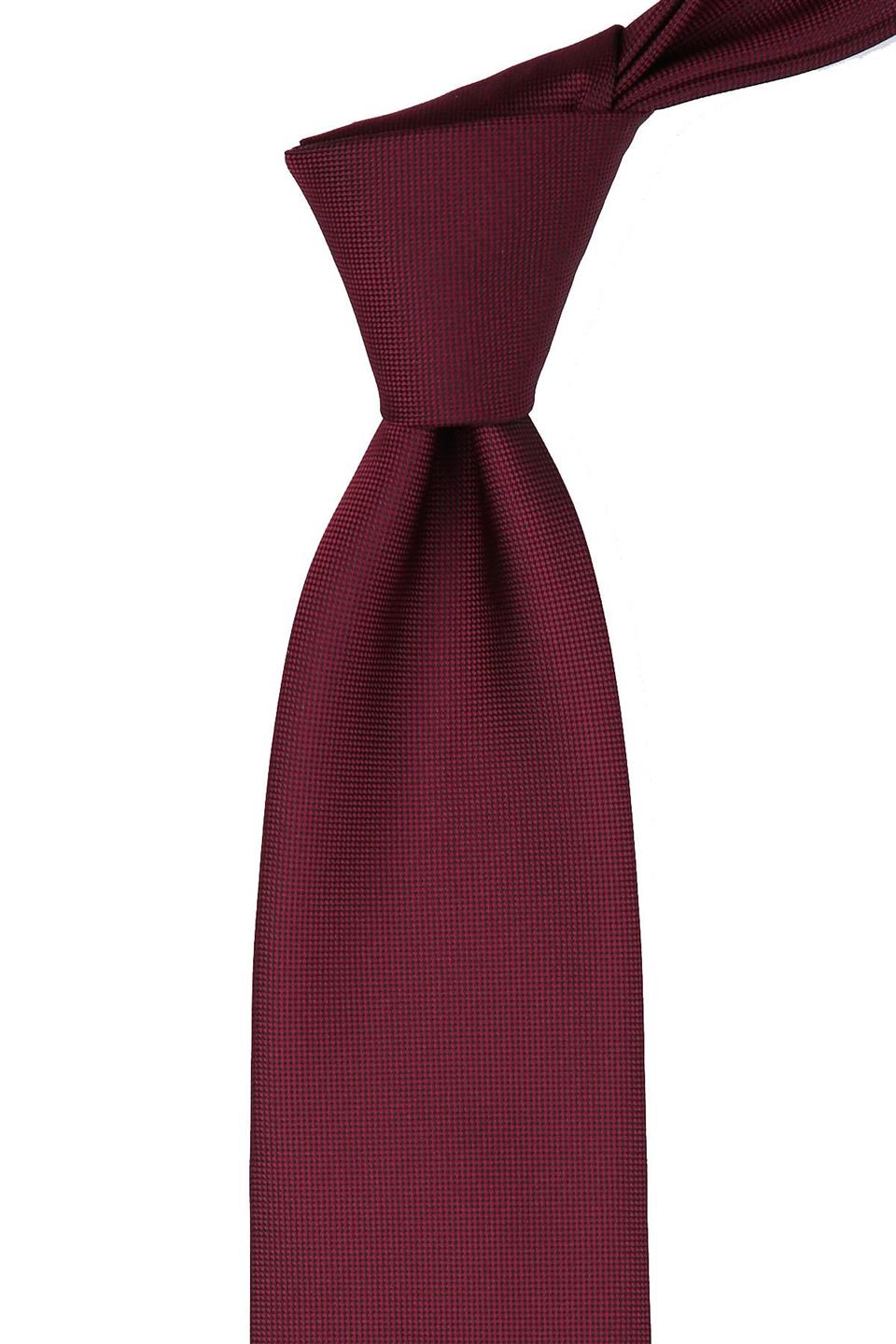Bordo Nokta Desen Mendilli Klasik Kravat KK4151