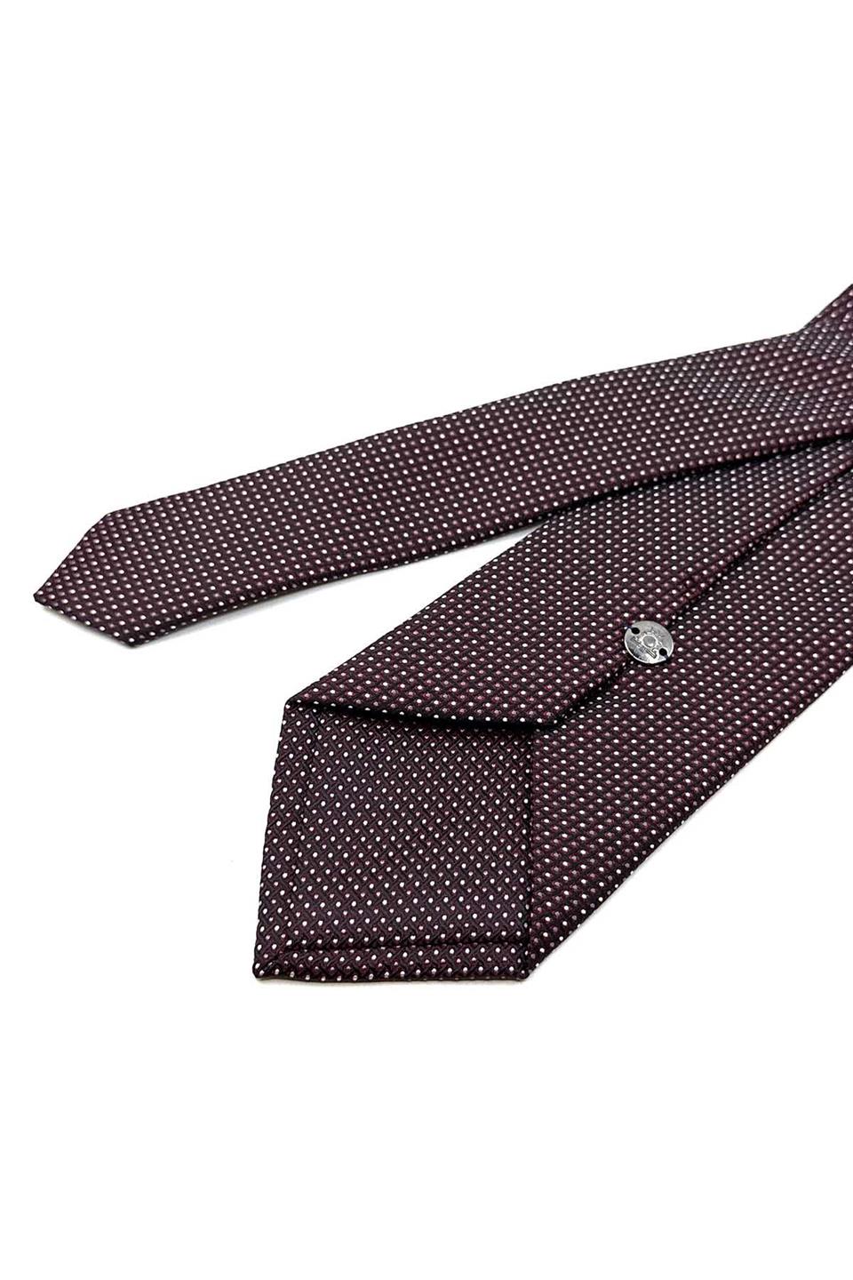 Bordo Nokta Desen Mendilli Klasik Kravat KK12598