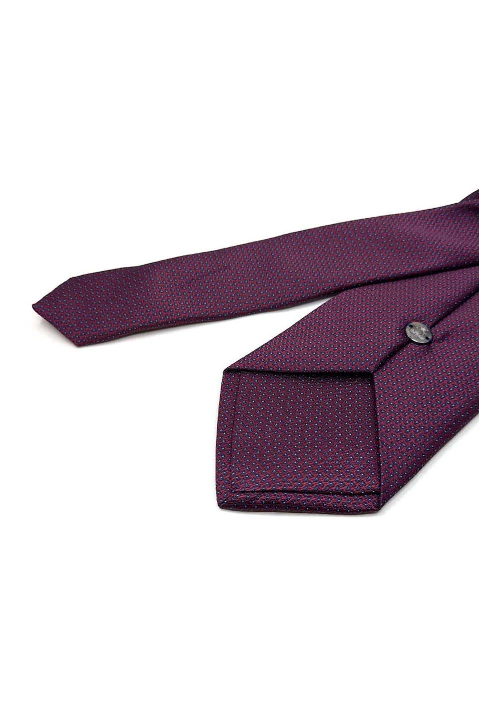 Bordo Nokta Desen Mendilli Klasik Kravat KK13507
