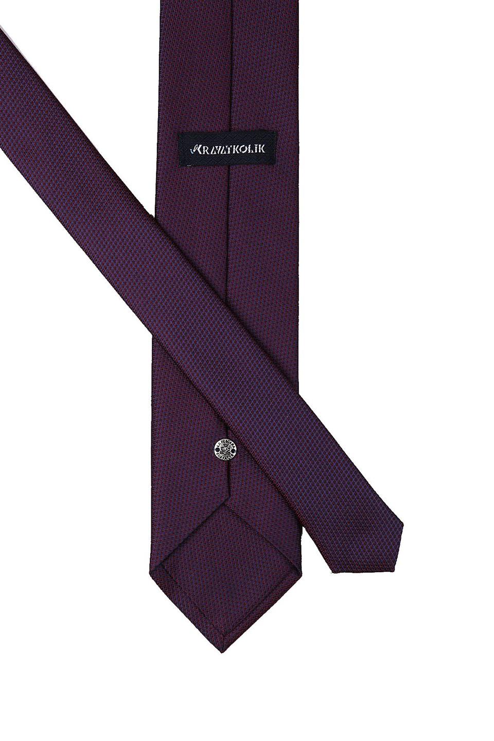 Bordo Nokta Desen Mendilli Klasik Kravat KK10362