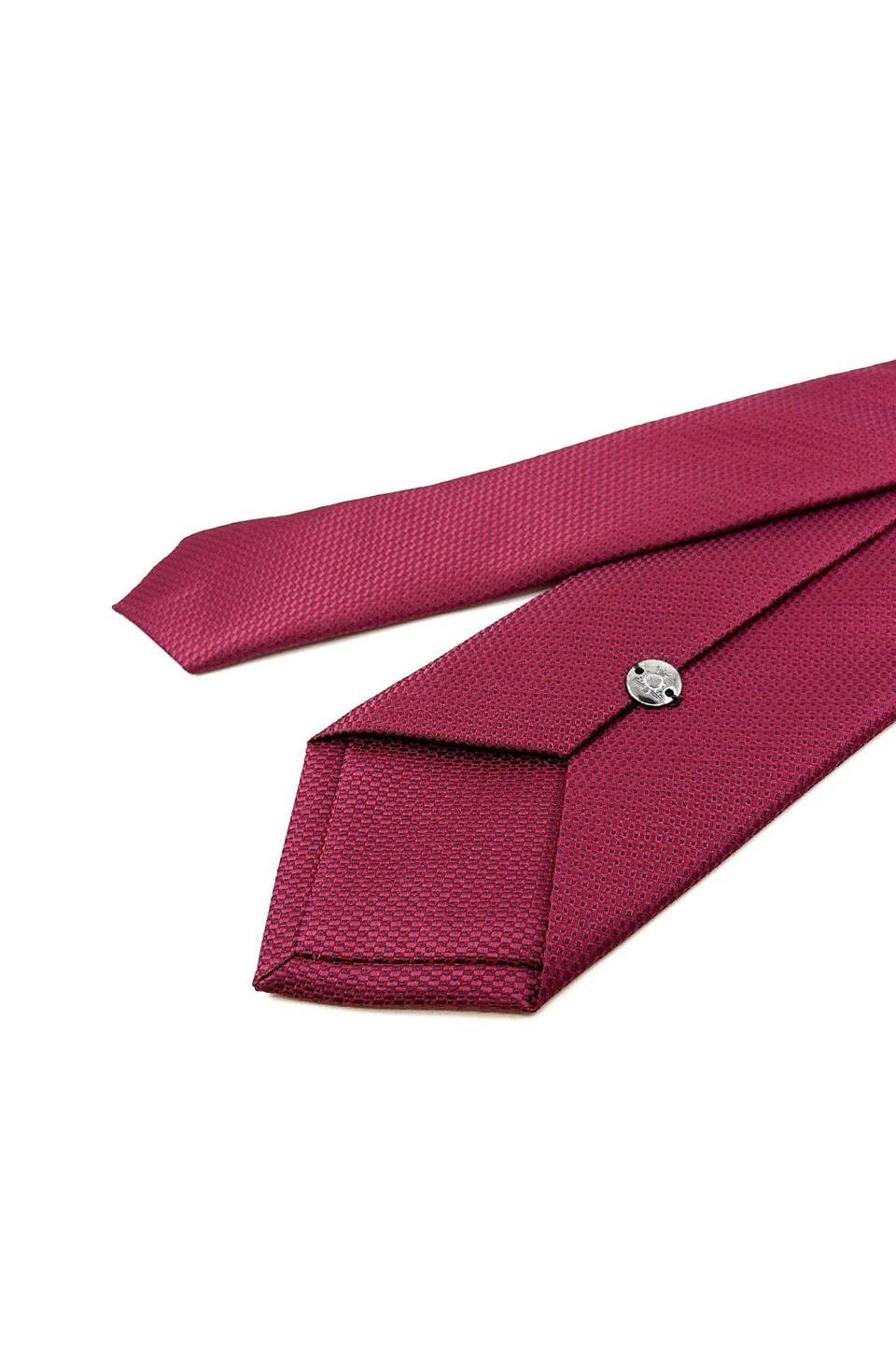 Bordo Nokta Desen Mendilli Klasik Kravat KK11210